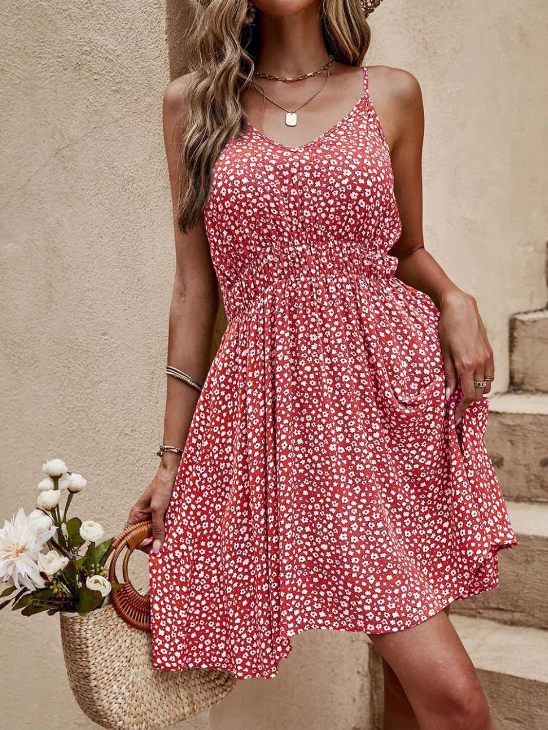 Madrid Floral V-Neck Mini Cami Dress (Copy)