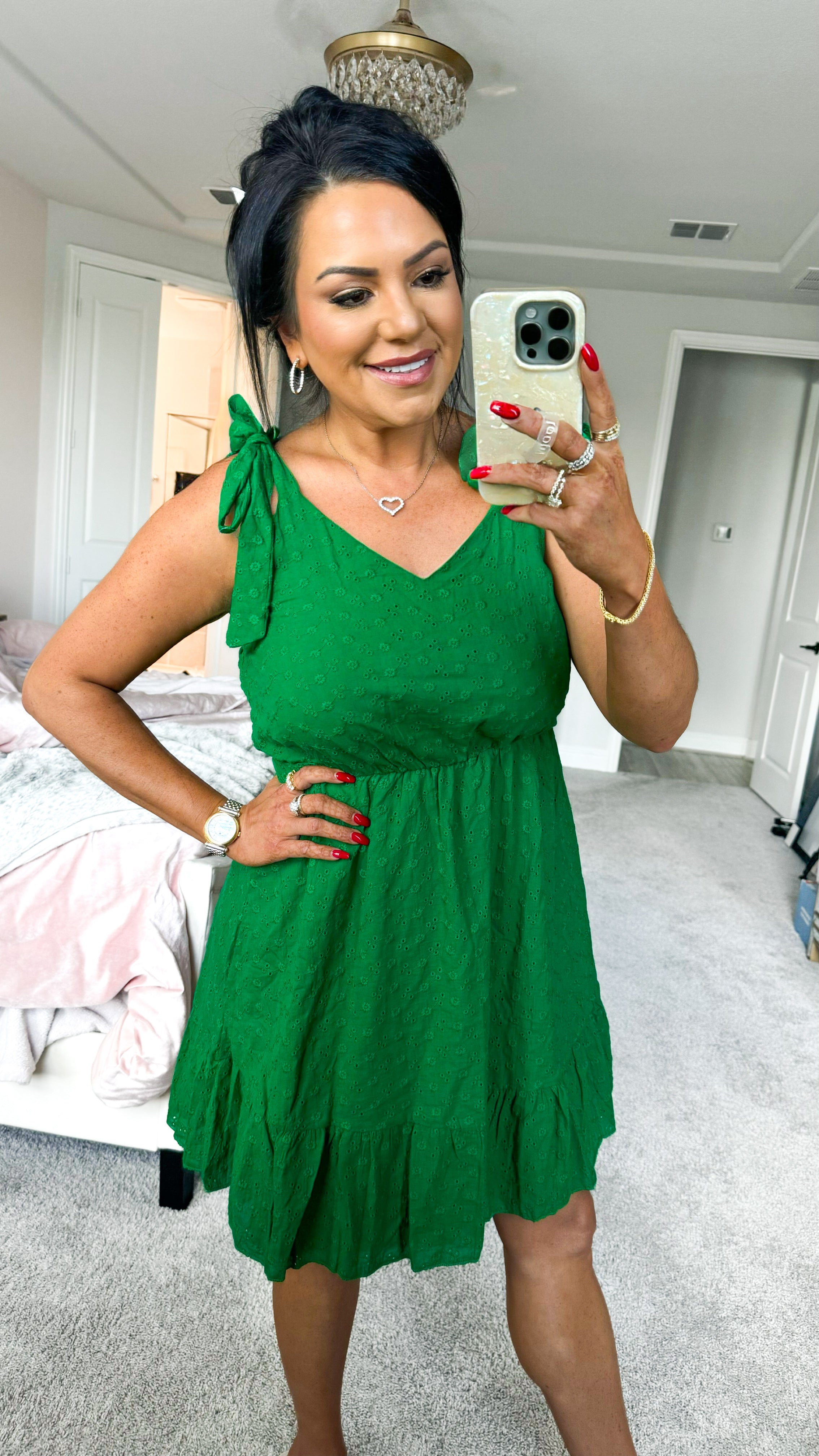 Angie Tied Ruffled V-Neck Sleeveless Mini Dress (Copy)