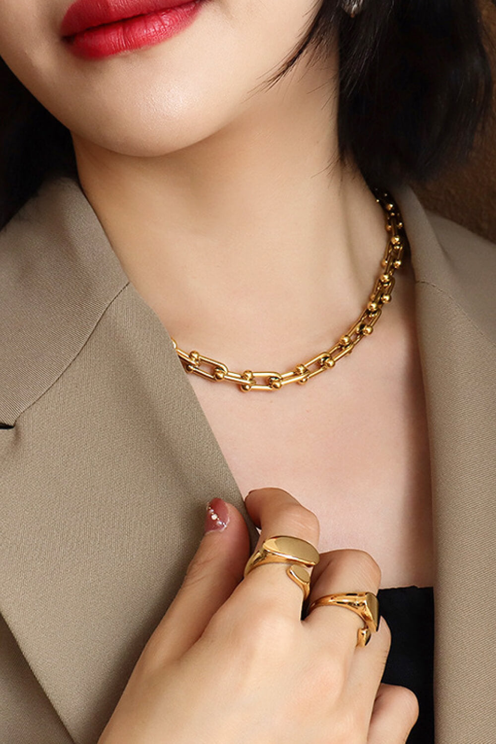 18K Stainless Steel U-Shape Chain Necklace (Copy)