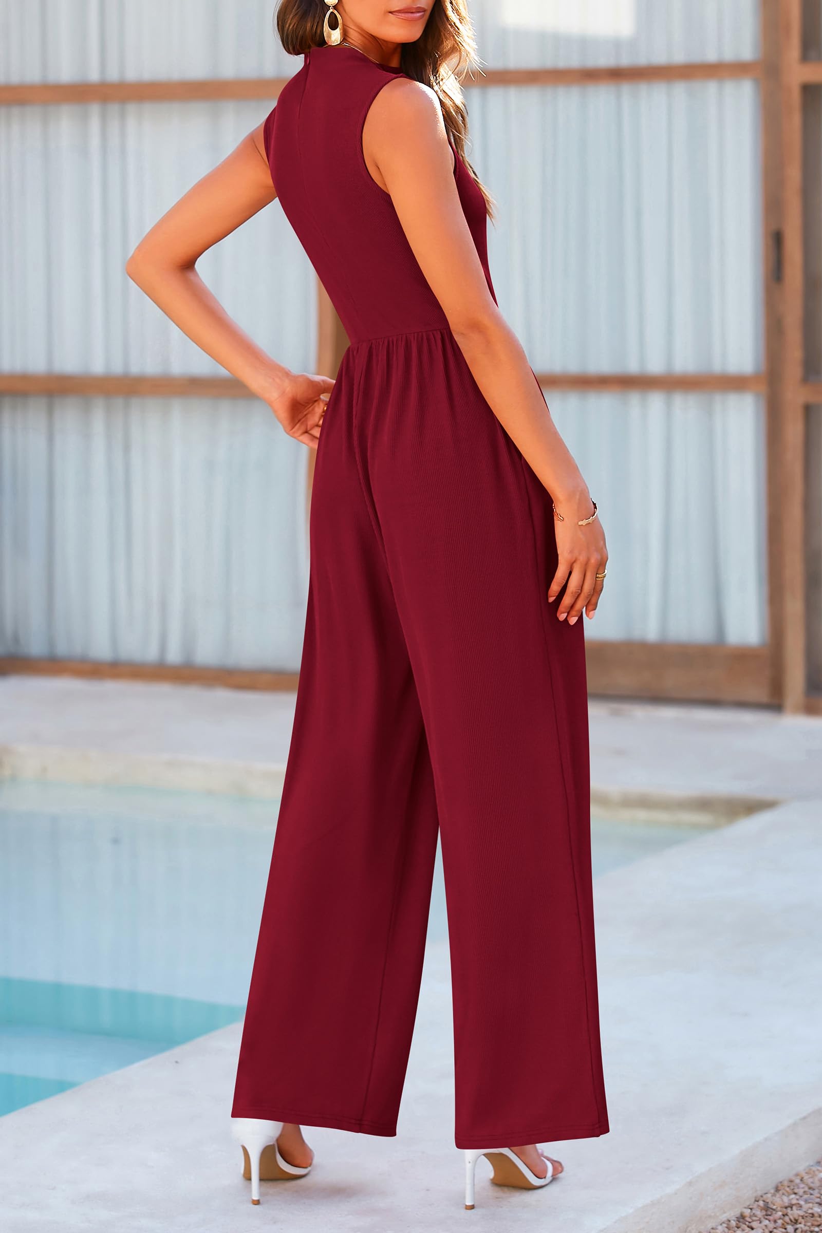 Grenada Mock Neck Sleeveless Wide Leg Jumpsuit (Copy)
