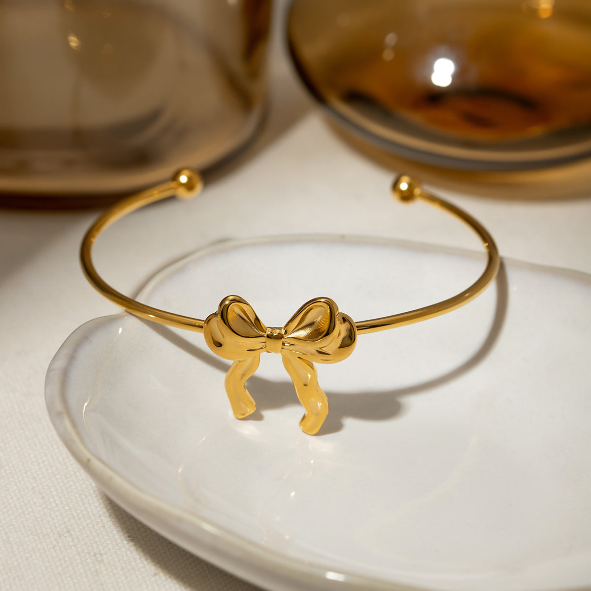 Fit to Be Tied 18K Gold-Plated Stainless Steel Bow Bracelet (Copy)
