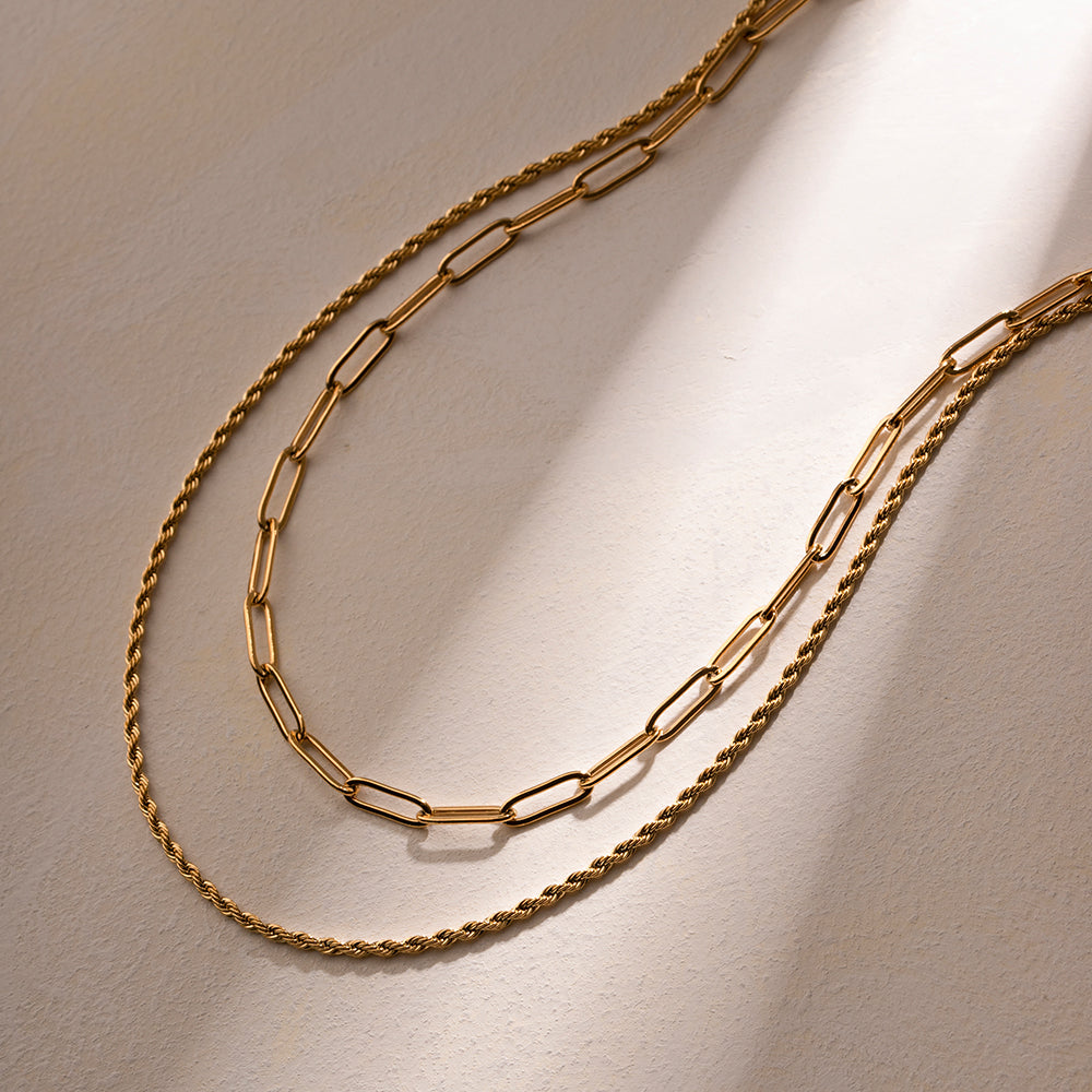 18K Gold-Plated Double Layered Necklace (Copy)