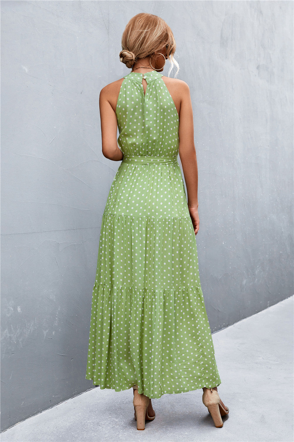 Logan Printed Sleeveless Tie Waist Maxi Dress (Copy)