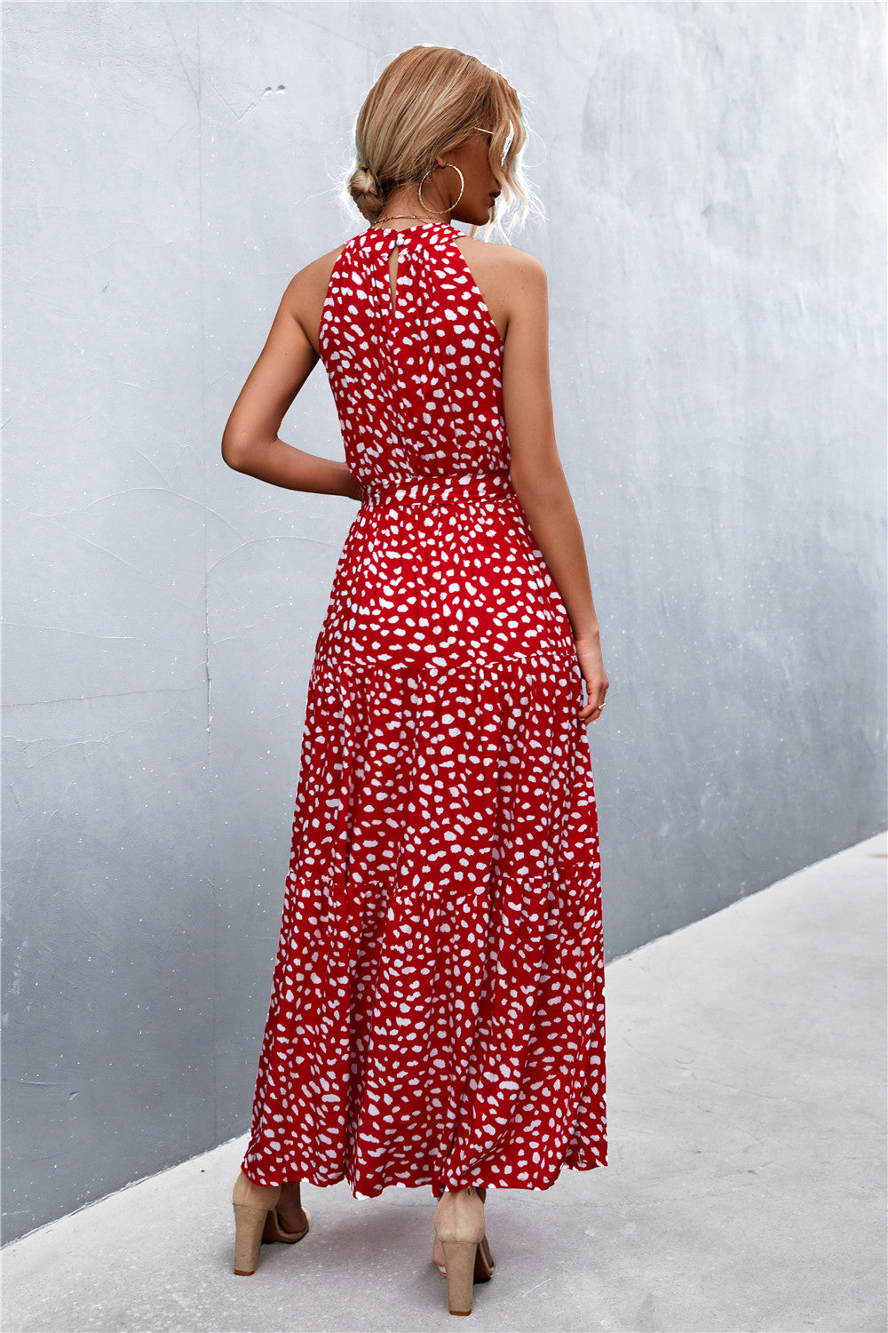 Logan Printed Sleeveless Tie Waist Maxi Dress (Copy)