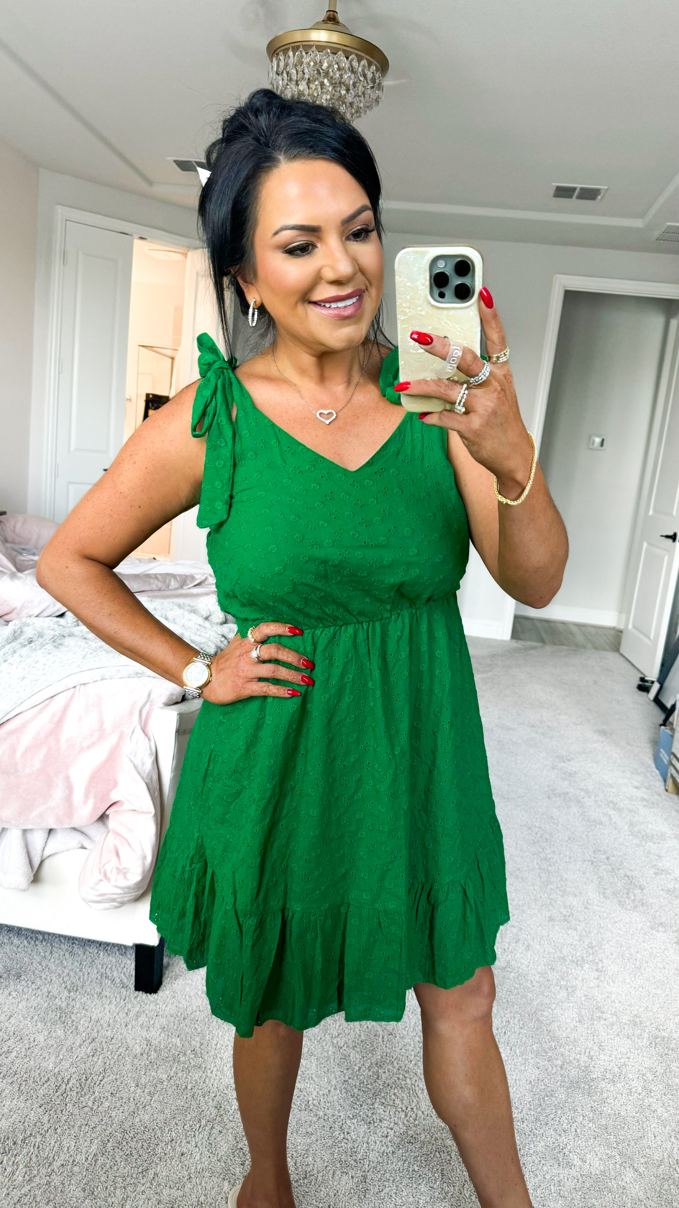 Angie Tied Ruffled V-Neck Sleeveless Mini Dress (Copy)