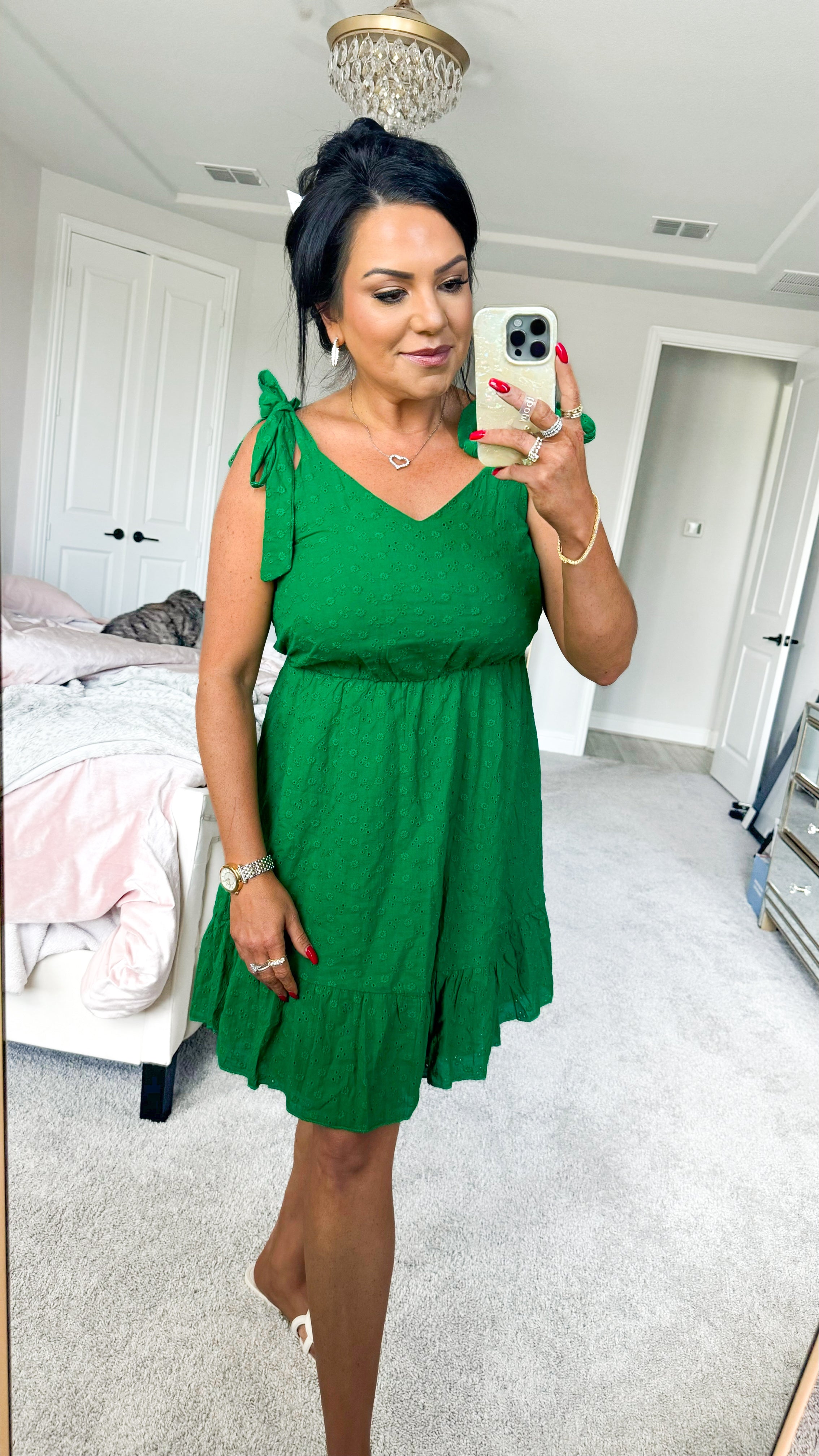 Angie Tied Ruffled V-Neck Sleeveless Mini Dress (Copy)