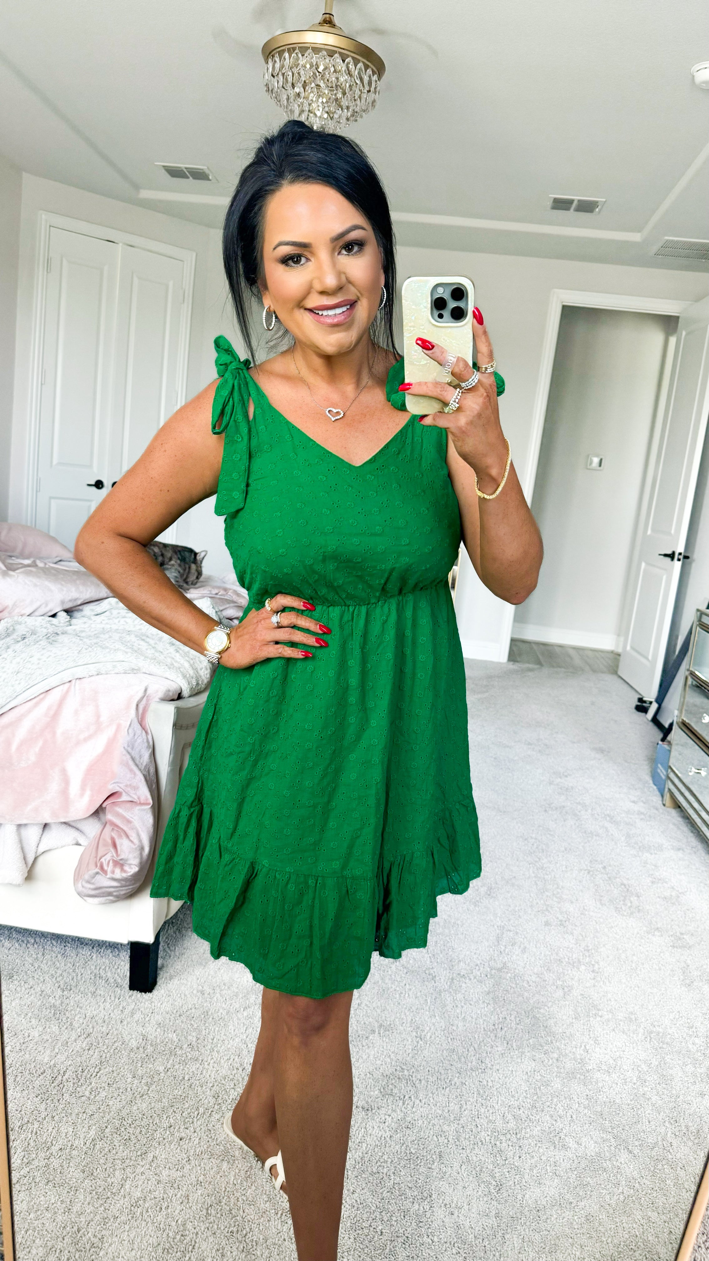 Angie Tied Ruffled V-Neck Sleeveless Mini Dress (Copy)