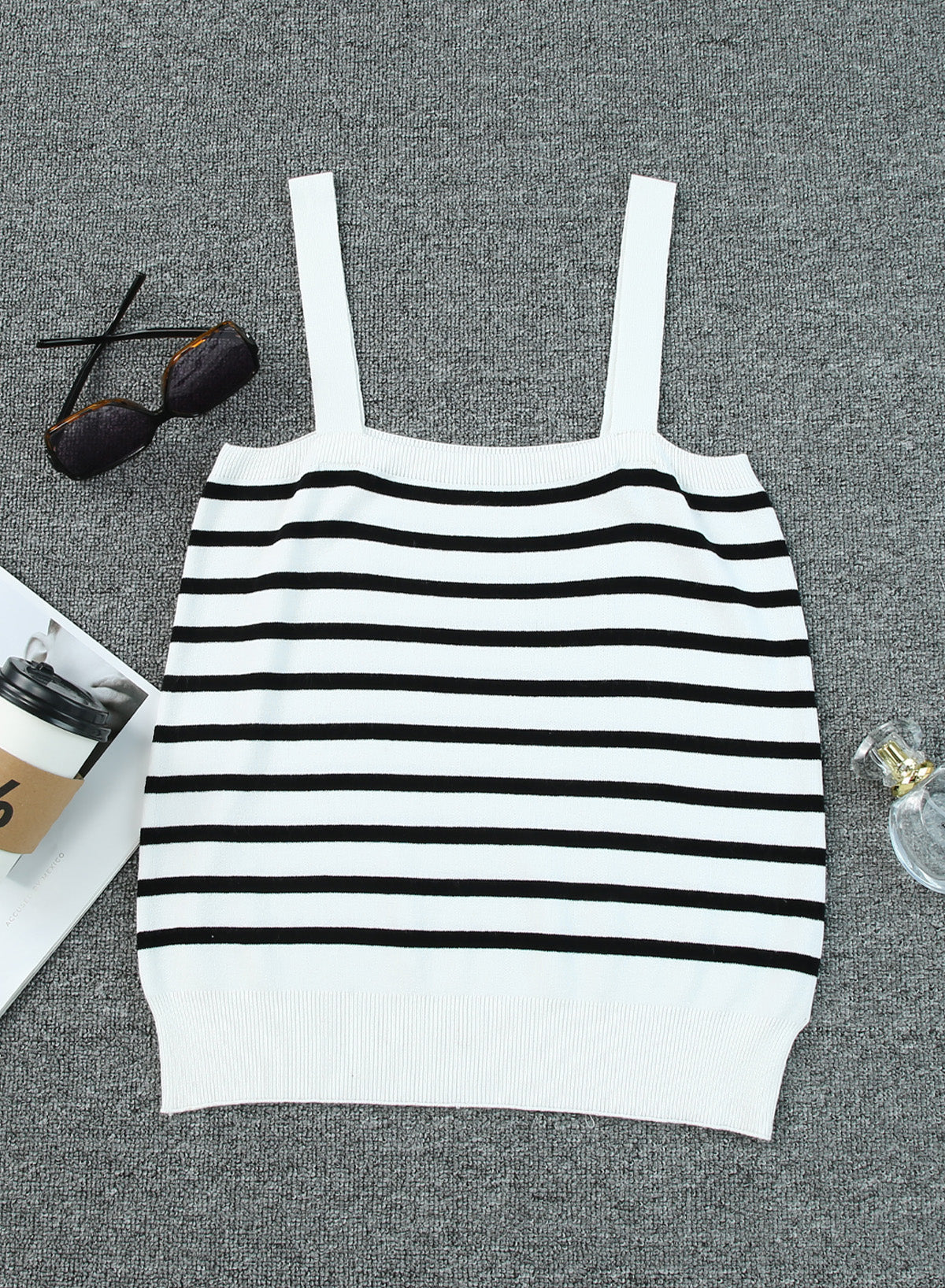 Cora Striped Straight Neck Cami (Copy)
