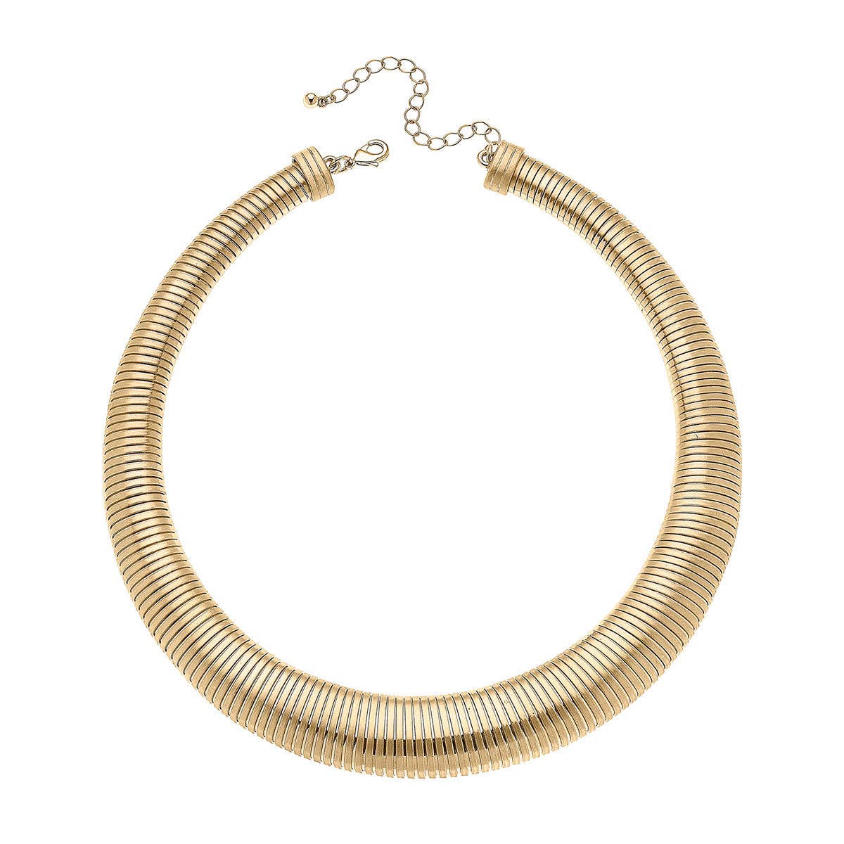 Adele Watchband Collar Necklace in Satin Gold