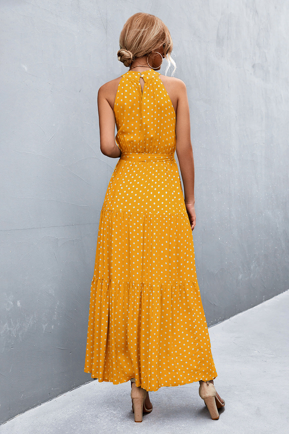 Logan Printed Sleeveless Tie Waist Maxi Dress (Copy)