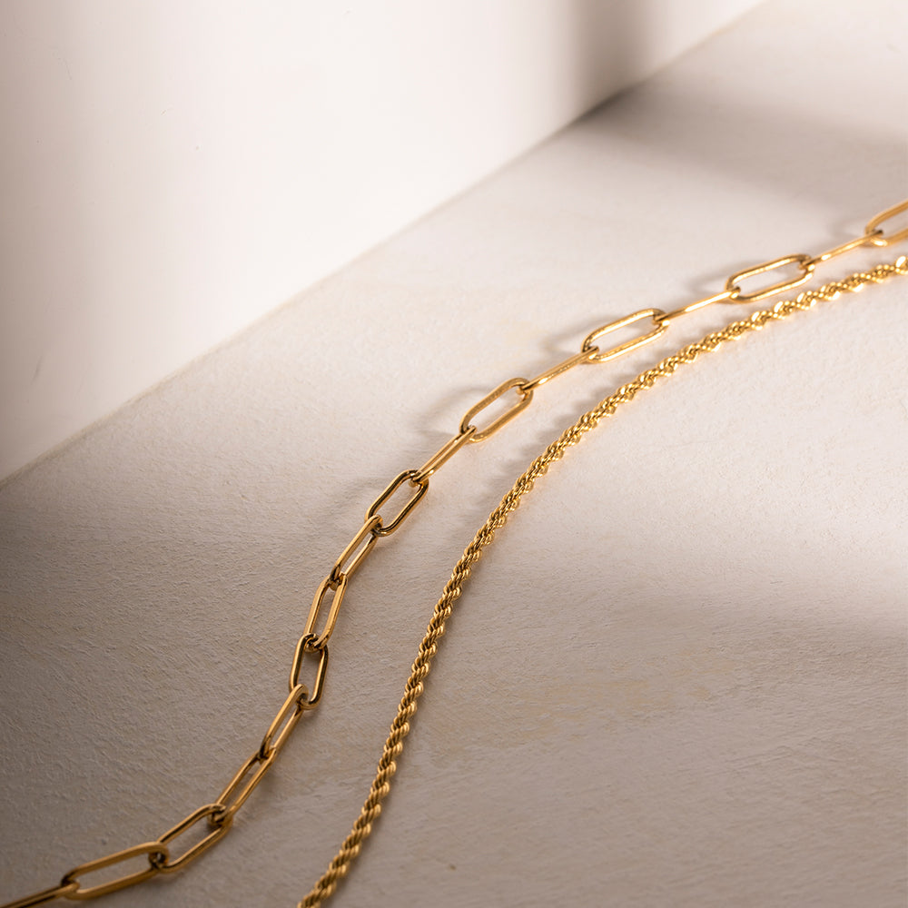 18K Gold-Plated Double Layered Necklace (Copy)