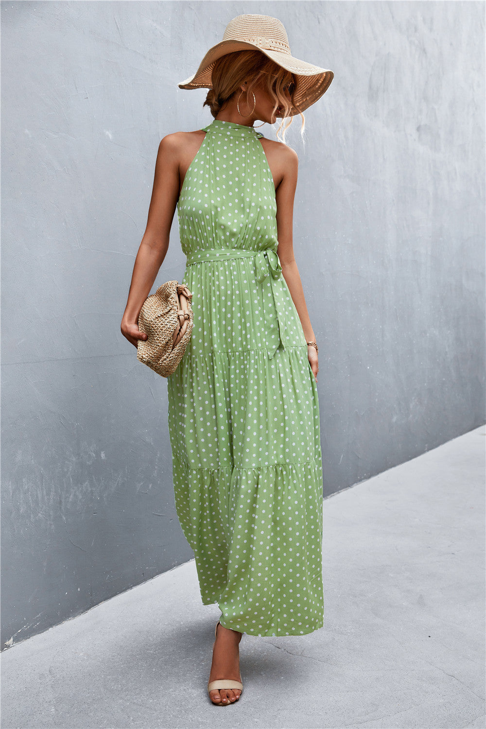 Logan Printed Sleeveless Tie Waist Maxi Dress (Copy)