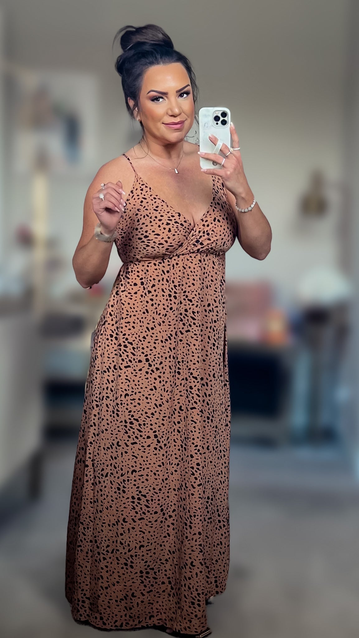Harper Printed Surplice Adjustable Spaghetti Strap Maxi Dress (Copy)
