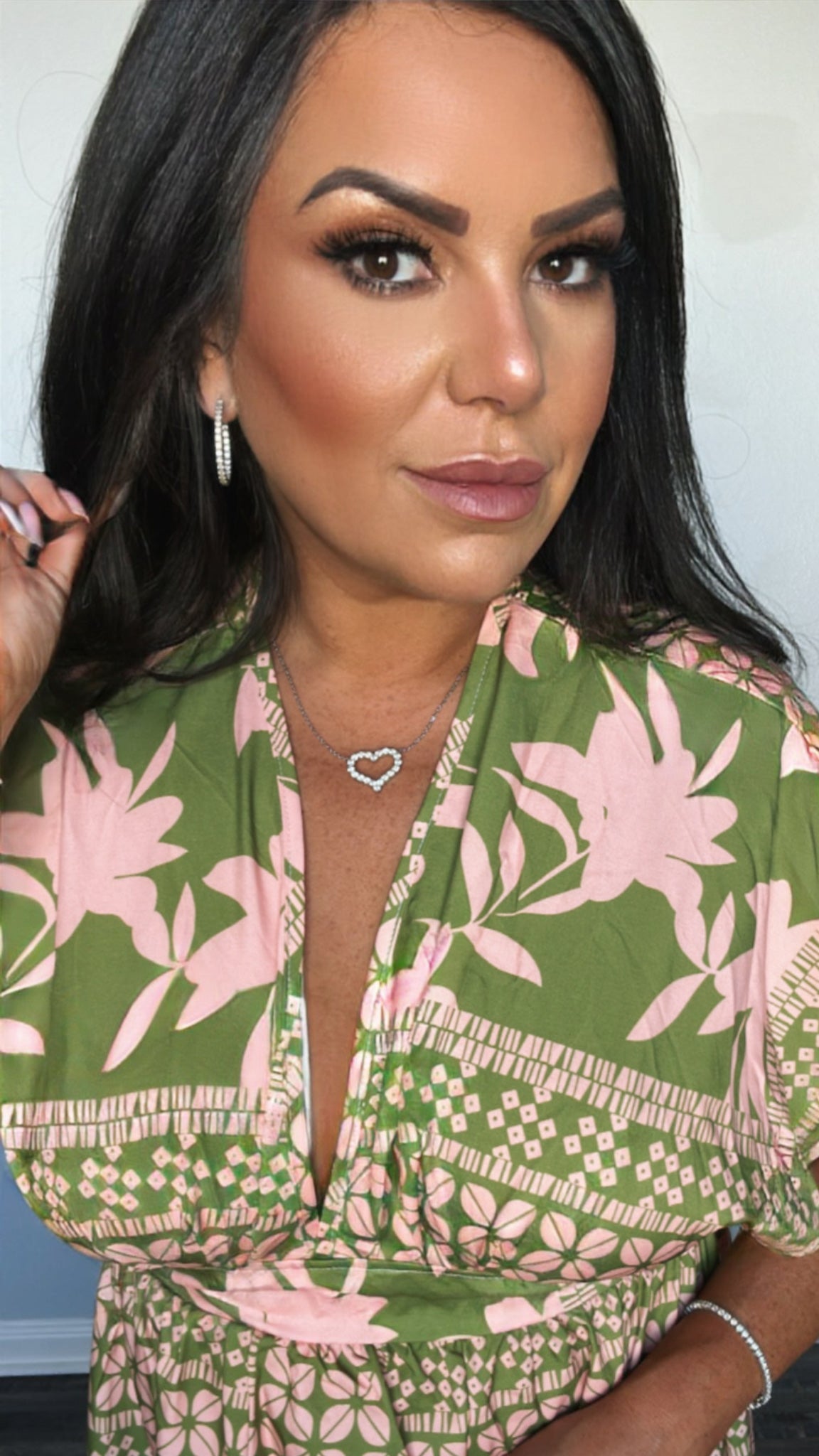 Gigi Grecian Floral Deep V Dolman Sleeve Split Maxi Dress (Copy)