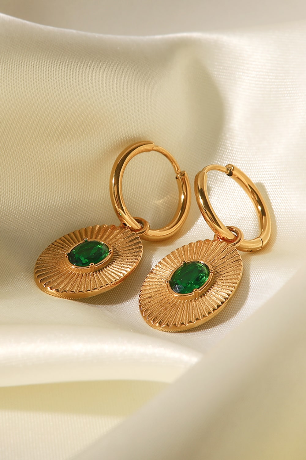Holly Stainless Steel Oval Dangle Earrings (Copy)