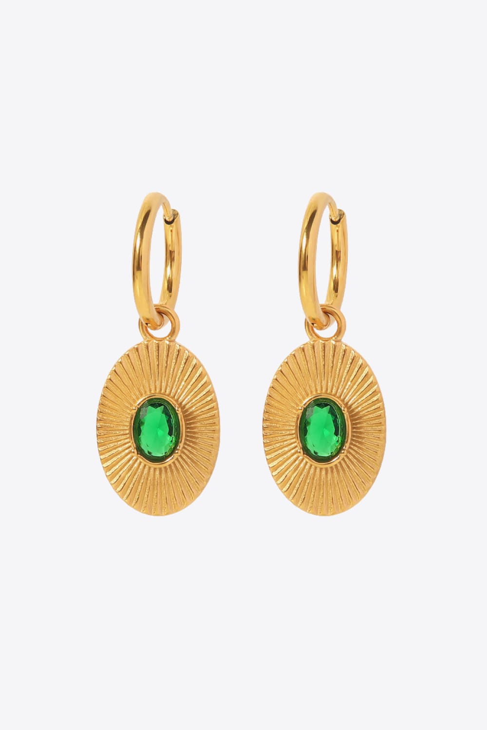 Holly Stainless Steel Oval Dangle Earrings (Copy)