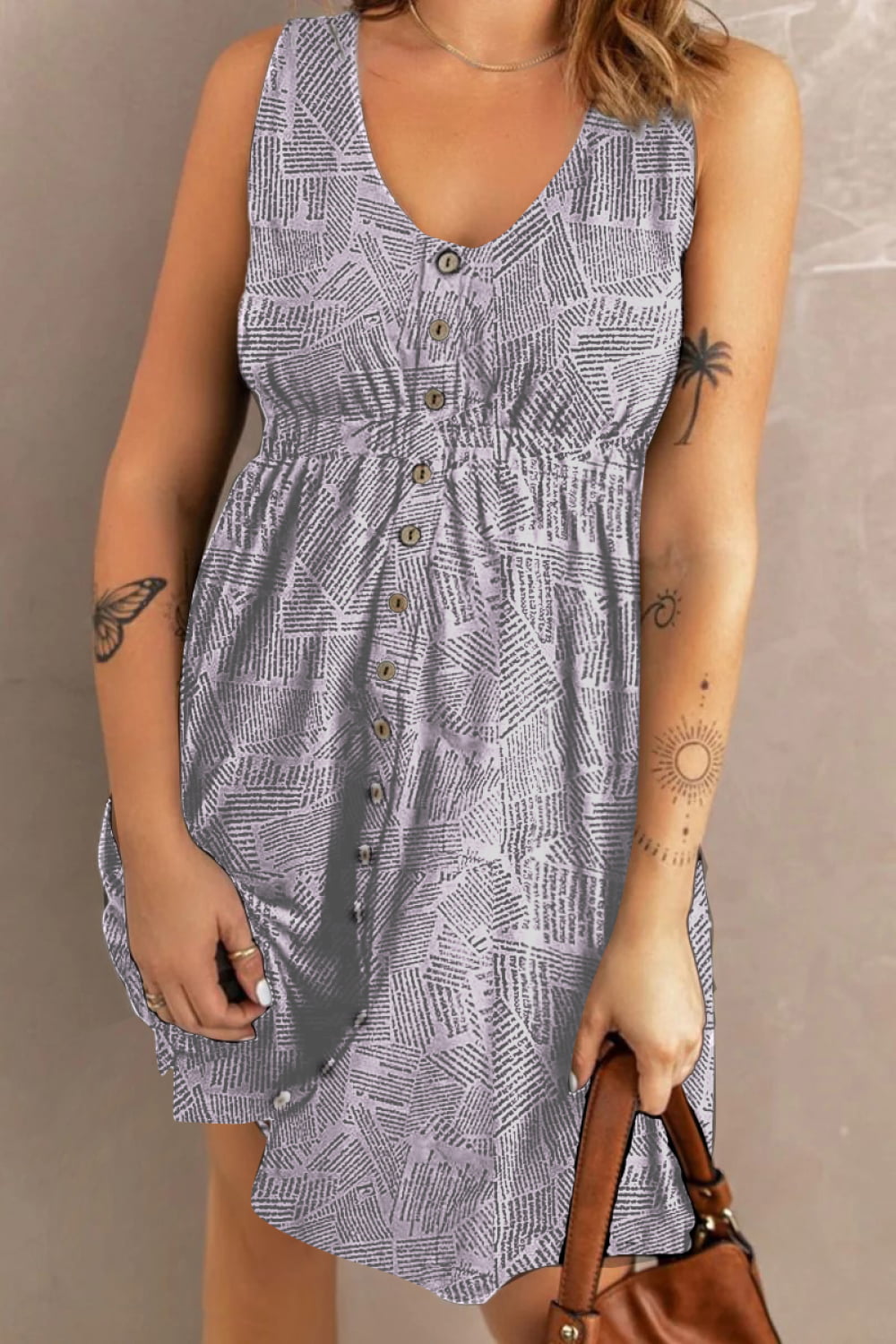 Carson Scoop Neck Sleeveless Buttoned Magic Dress with Pockets (Copy)