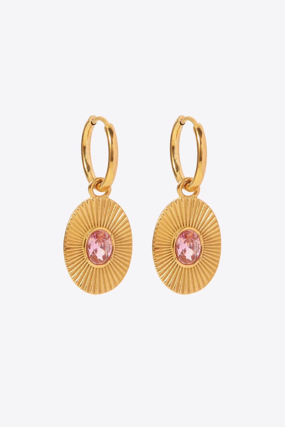 Holly Stainless Steel Oval Dangle Earrings (Copy)