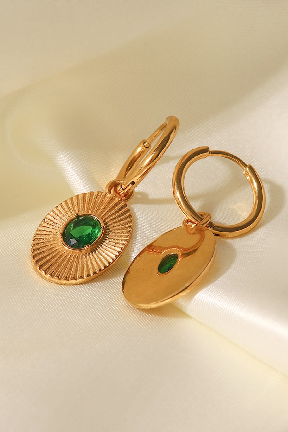 Holly Stainless Steel Oval Dangle Earrings (Copy)