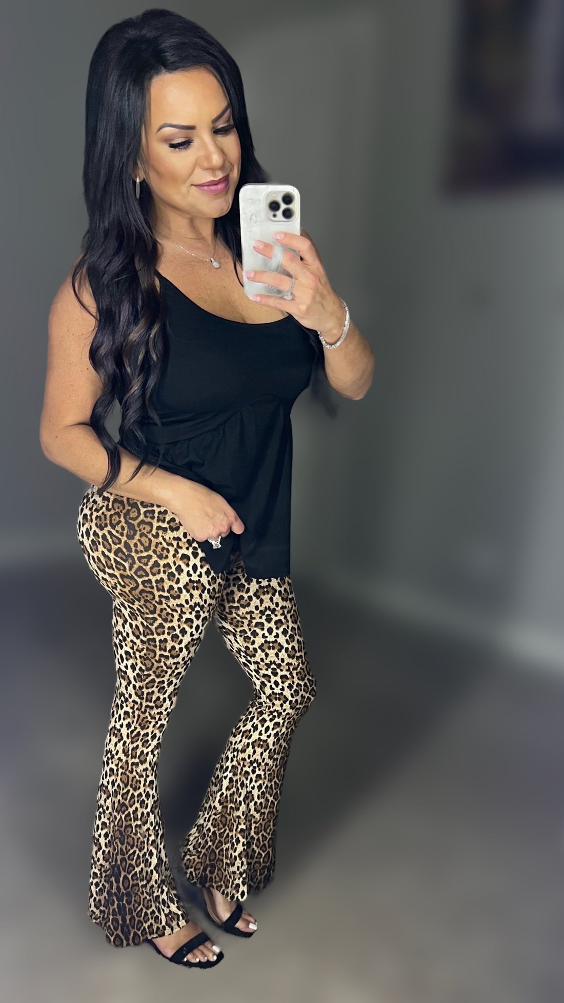 Dancing Queen Leopard Print Flare Leg Pants