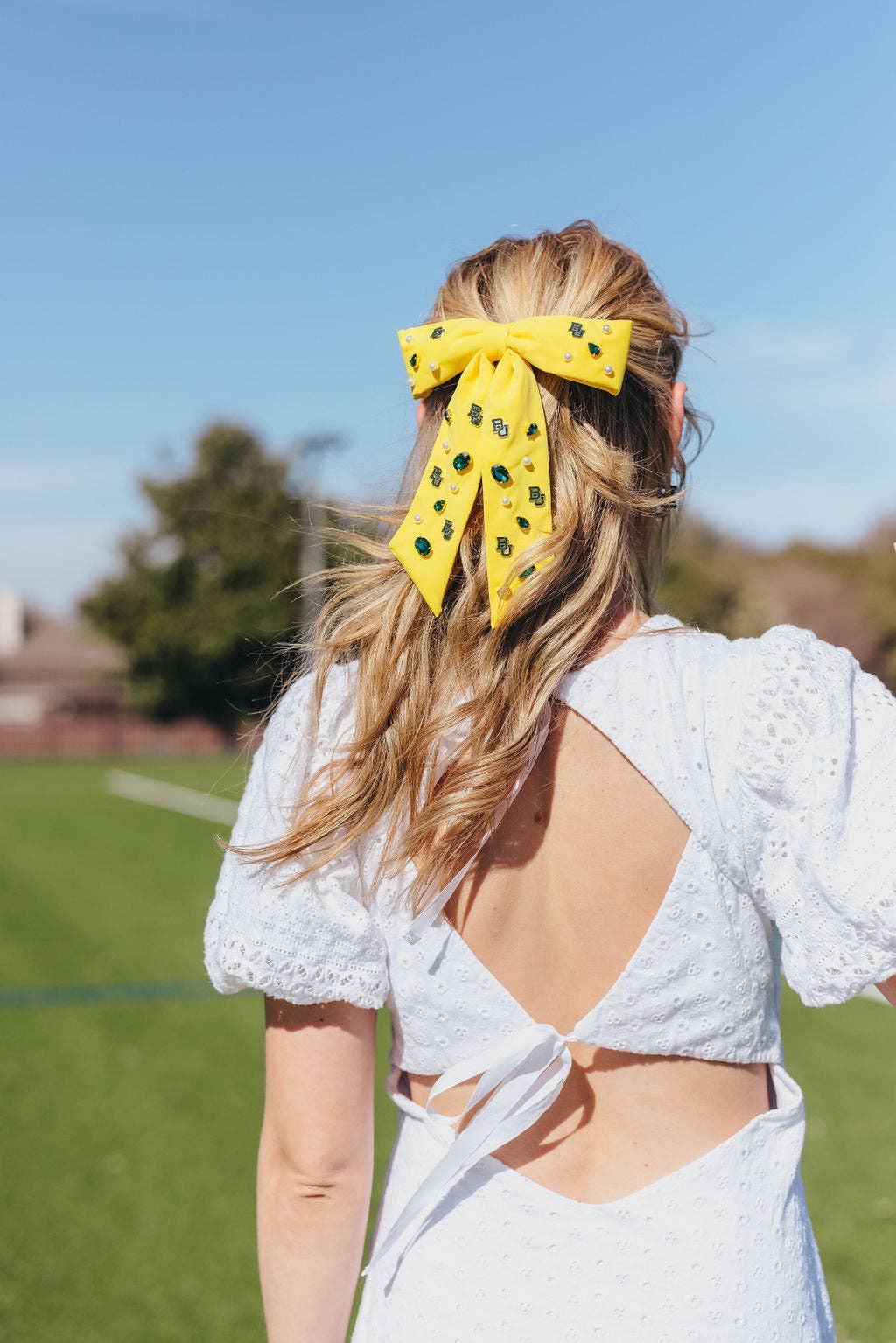 Yellow Baylor Bow  Barrette by Brianna Cannon
