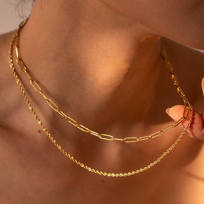 18K Gold-Plated Double Layered Necklace (Copy)