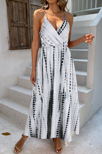 Harper Printed Surplice Adjustable Spaghetti Strap Maxi Dress (Copy)