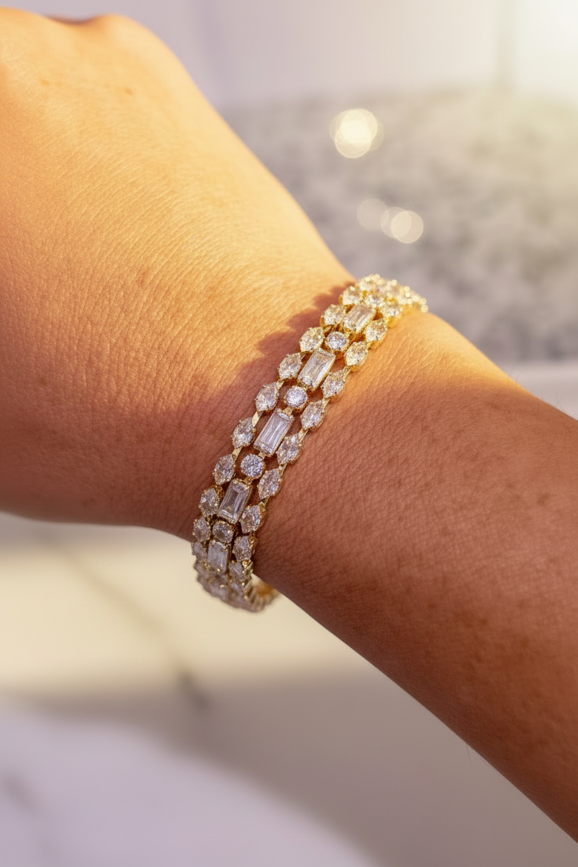 Bracelet No. 34 — Gold Luxe Triple-Strand Statement