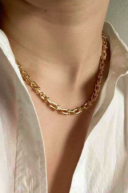18K Stainless Steel U-Shape Chain Necklace (Copy)