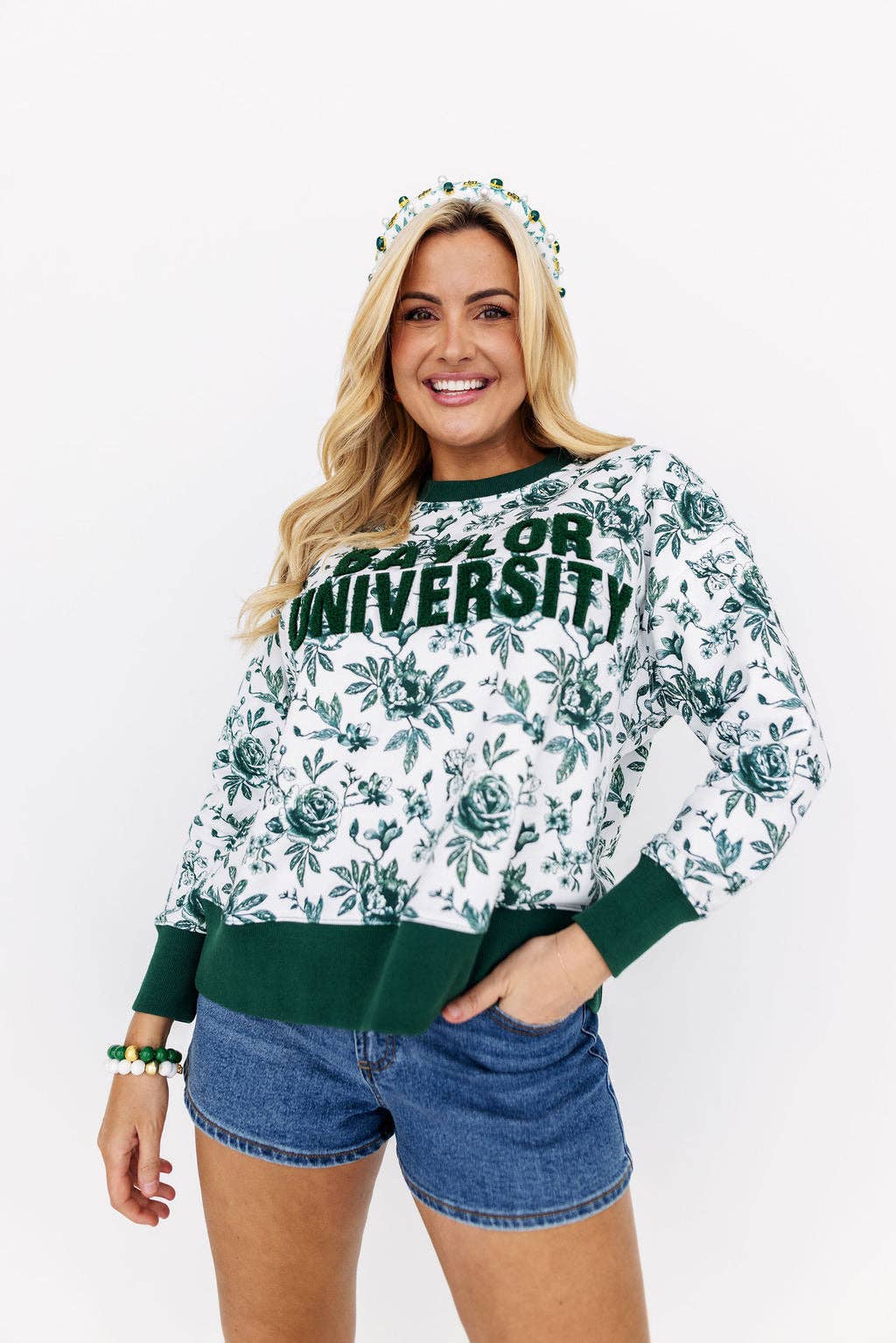 Baylor Floral Toile Sweatshirt by Brianna Cannon