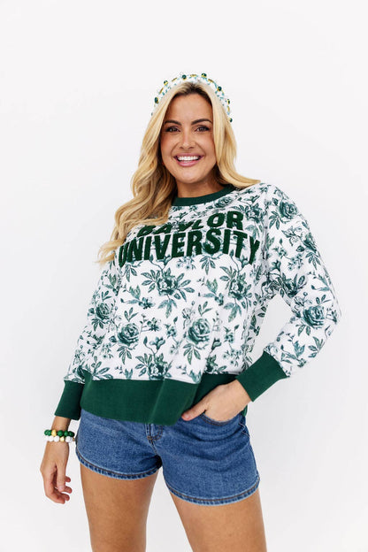 Baylor Floral Toile Sweatshirt by Brianna Cannon