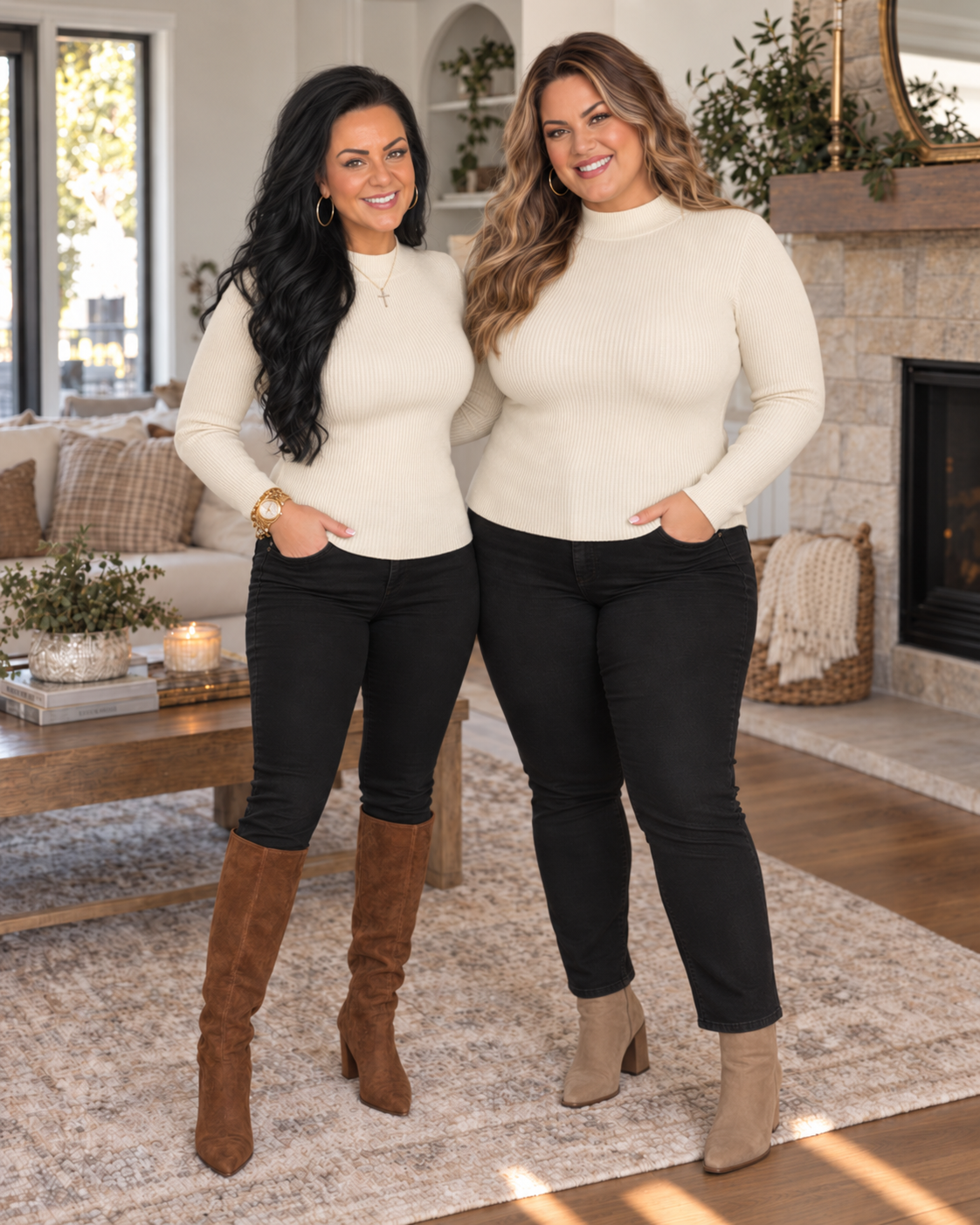 Rachel Ribbed Mock Neck Sweater