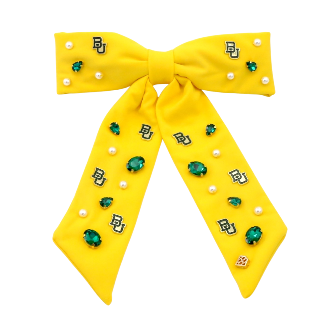 Yellow Baylor Bow  Barrette by Brianna Cannon