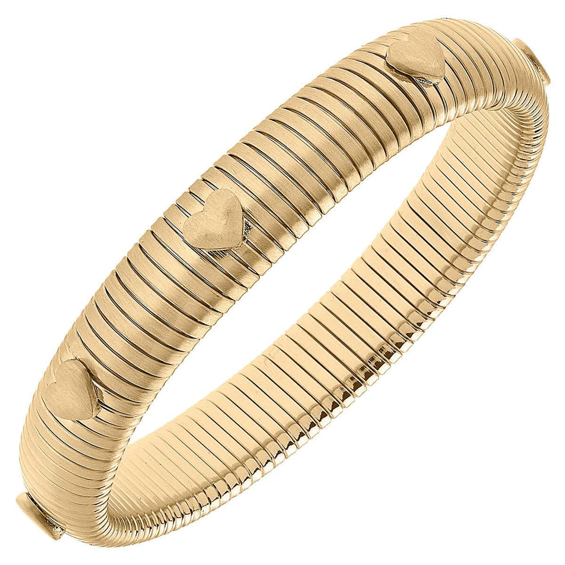 Constance Heart Watchband Bangle in Satin Gold