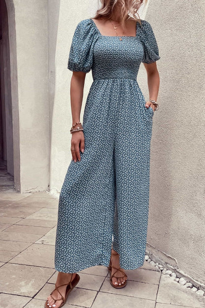 Hamida Printed Square Neck Jumpsuit with Pockets (Copy)