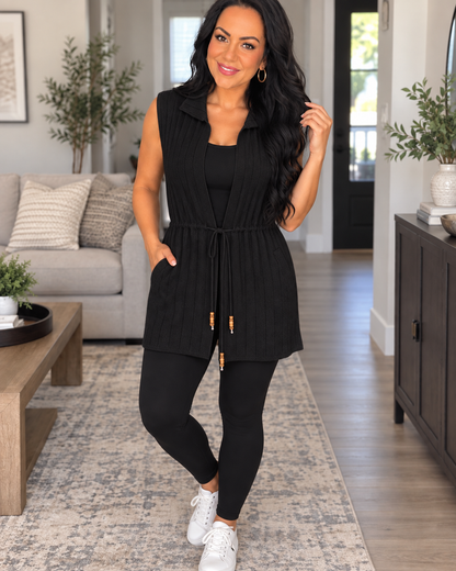 Kayme Sleeveless Drawstring Cardigan