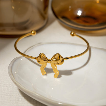 Fit to Be Tied 18K Gold-Plated Stainless Steel Bow Bracelet (Copy)