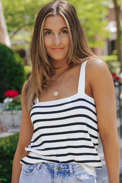 Cora Striped Straight Neck Cami (Copy)