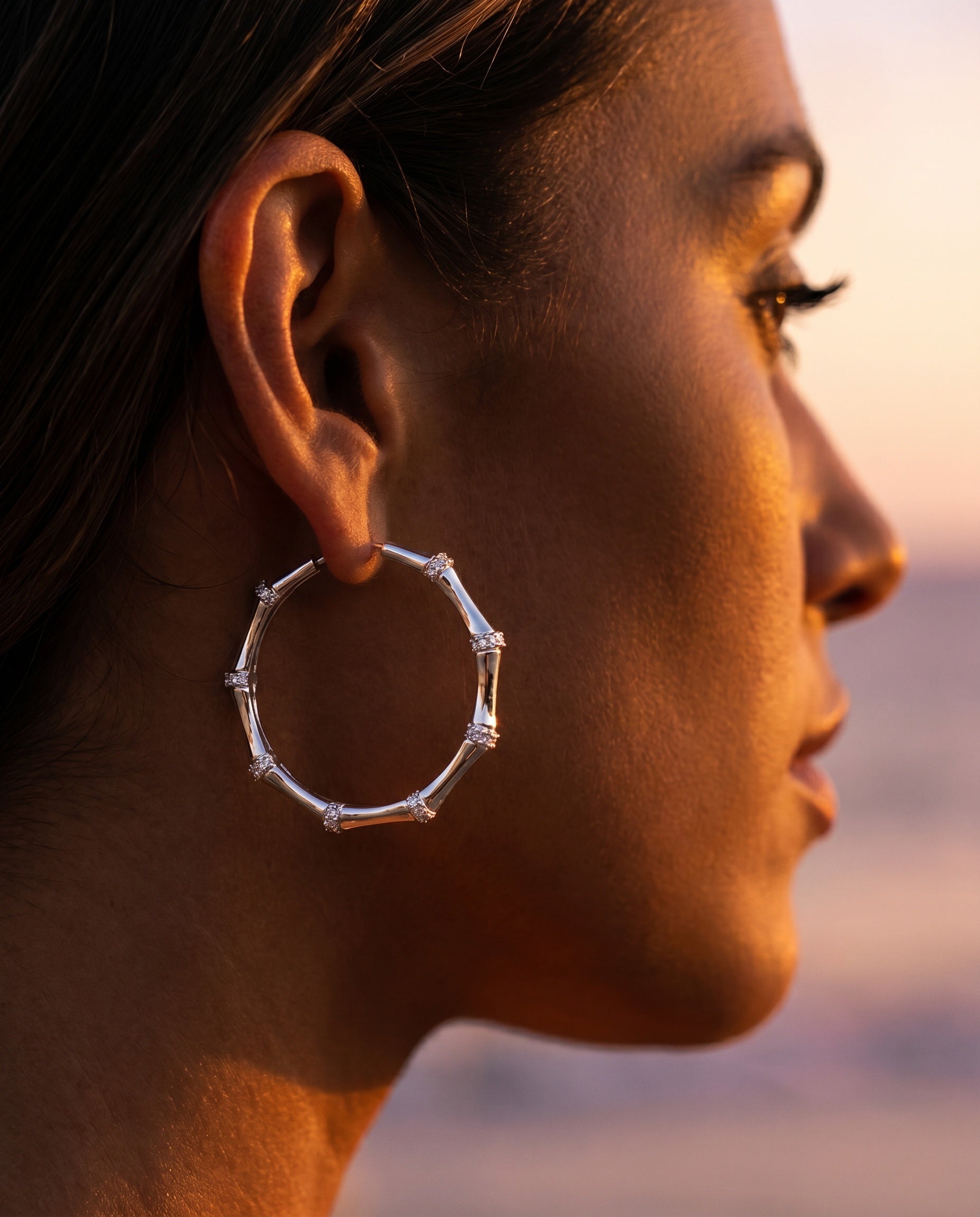 Luxe Collection Bamboo Hoop Earrings