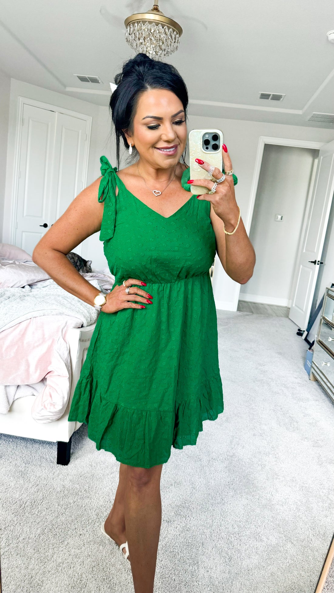 Angie Tied Ruffled V-Neck Sleeveless Mini Dress (Copy)