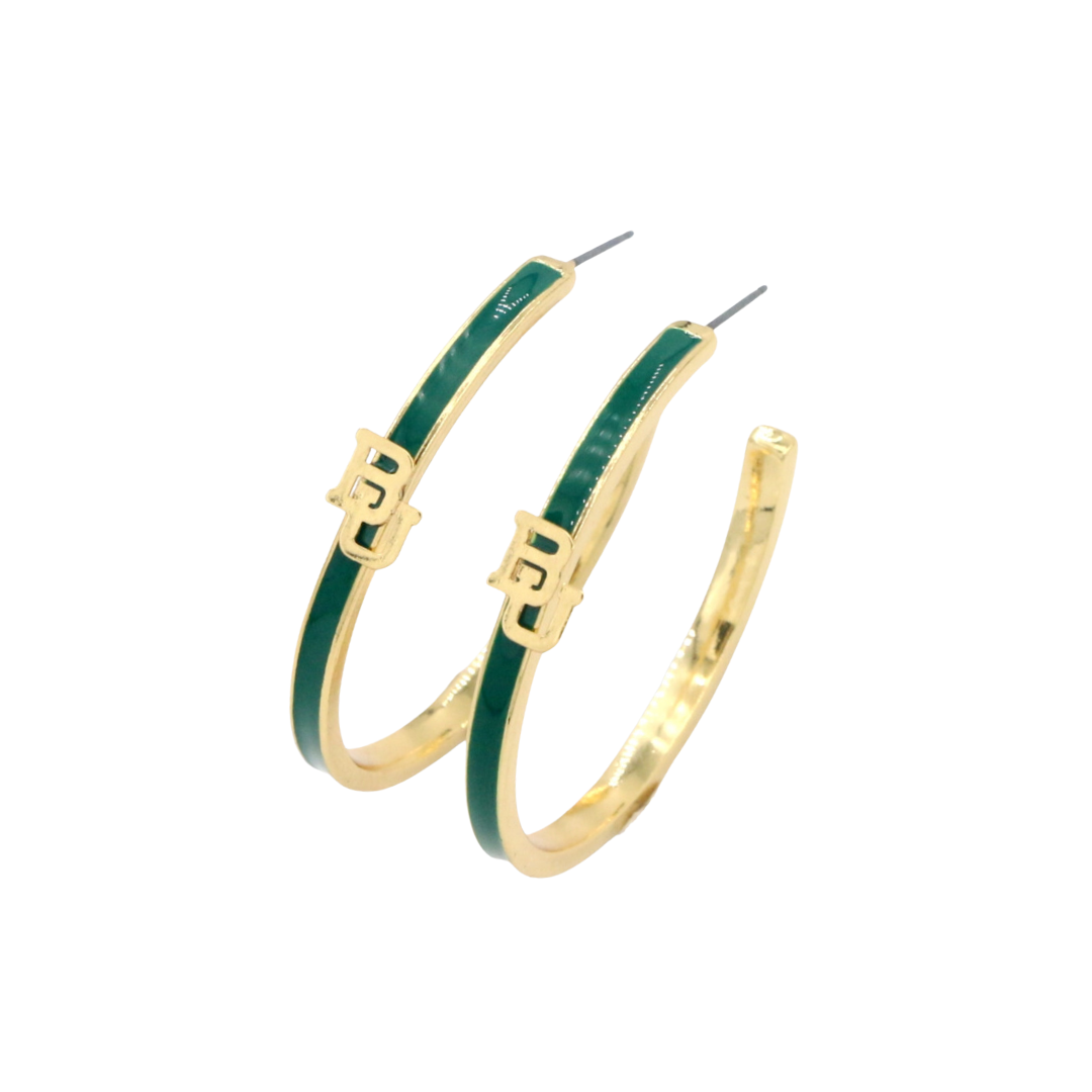 Baylor Logo Hoop Earrings by Brianna Cannon