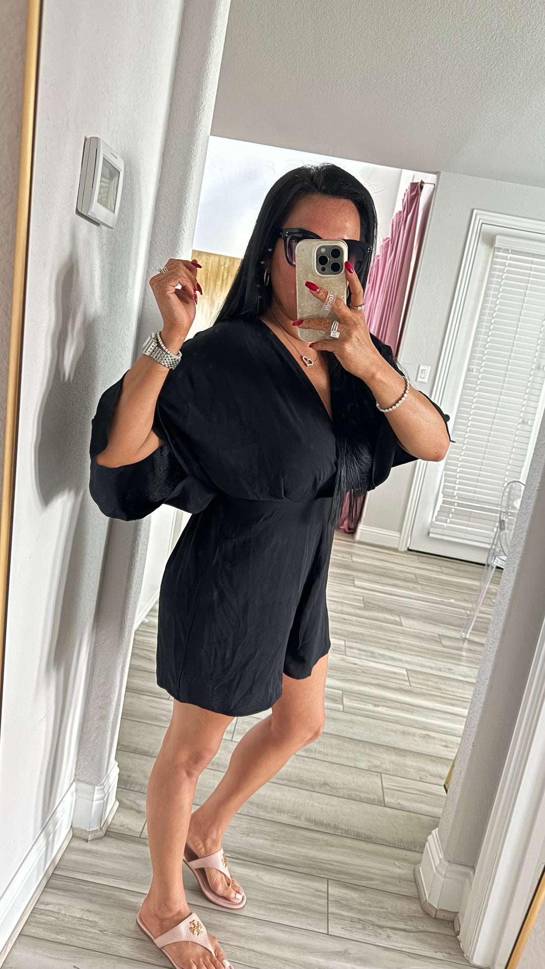 Charlotte Cutout Surplice Half Sleeve Romper (Copy)