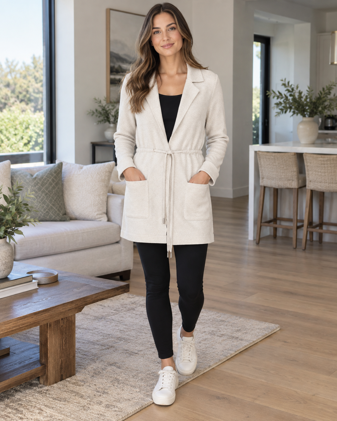 Jennifer Tie Waist Long Cardigan