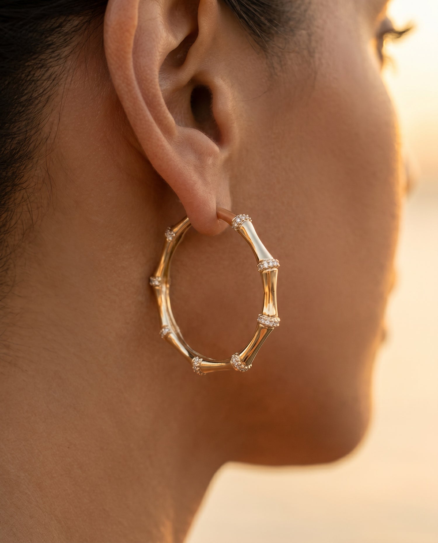 Luxe Collection Bamboo Hoop Earrings