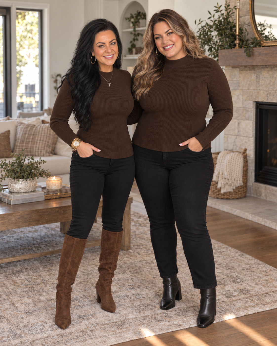 Rachel Ribbed Mock Neck Sweater