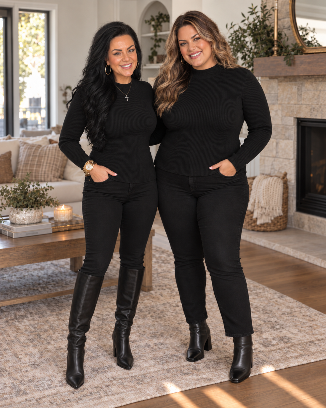 Rachel Ribbed Mock Neck Sweater