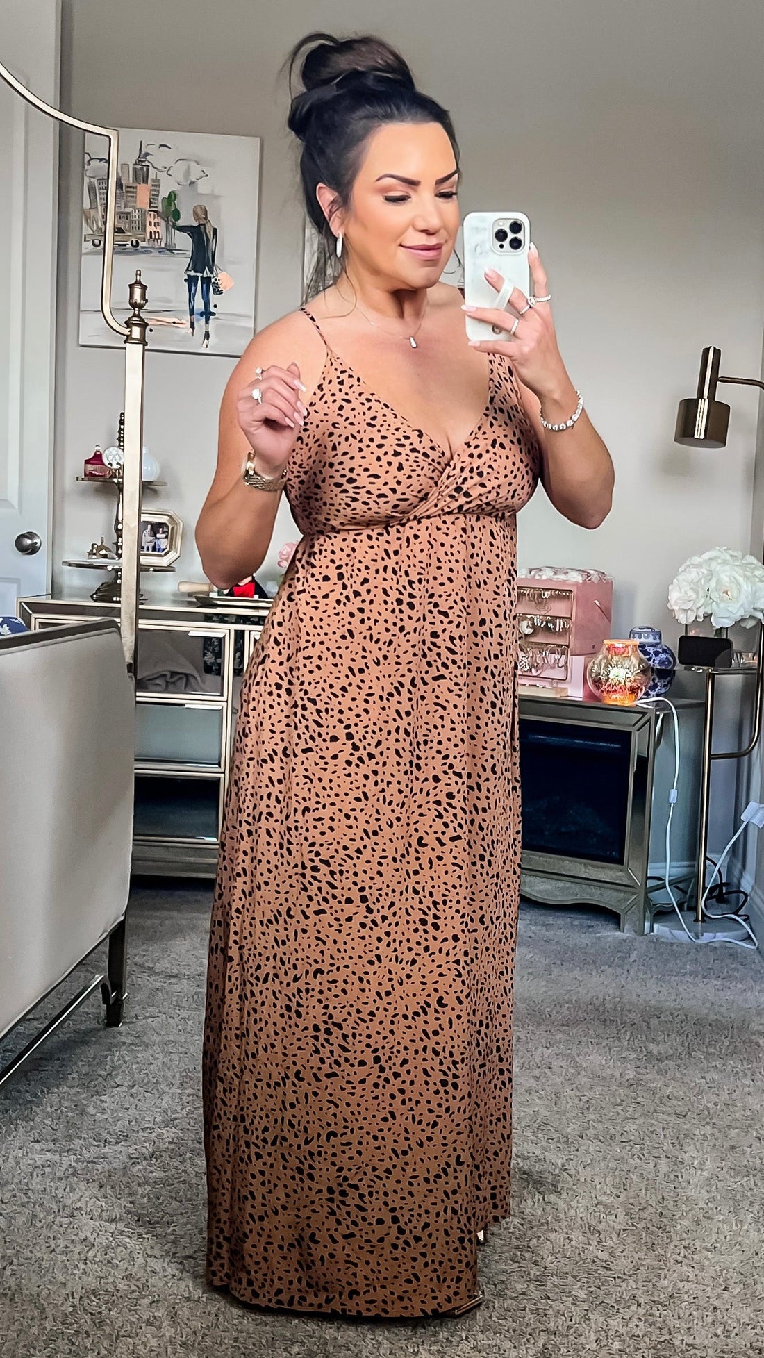 Harper Printed Surplice Adjustable Spaghetti Strap Maxi Dress (Copy)