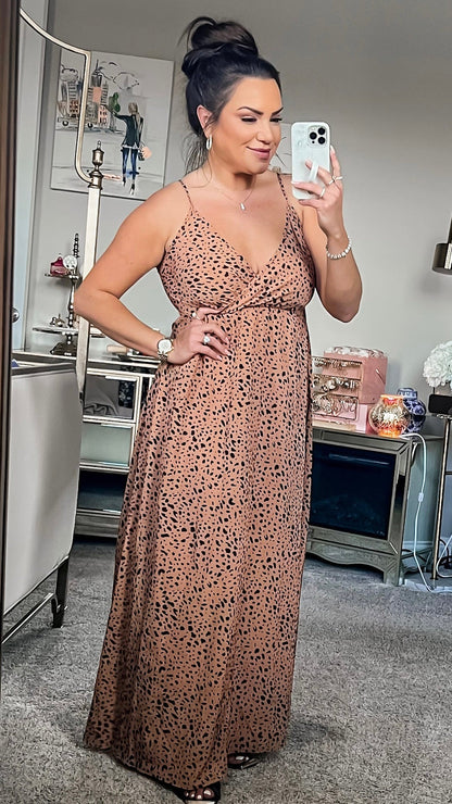 Harper Printed Surplice Adjustable Spaghetti Strap Maxi Dress (Copy)
