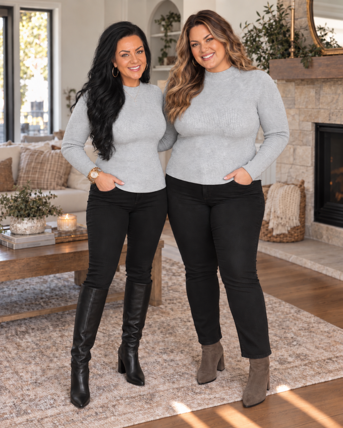 Rachel Ribbed Mock Neck Sweater