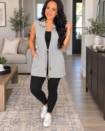 Kayme Sleeveless Drawstring Cardigan